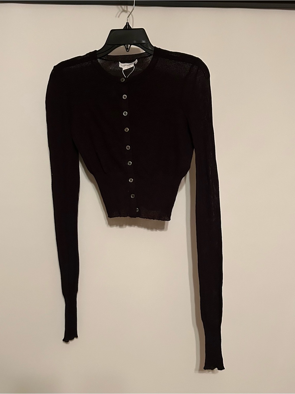 Lovers + Friends Black Cropped Button-Front Cardigan